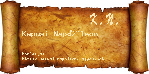 Kapusi Napóleon névjegykártya